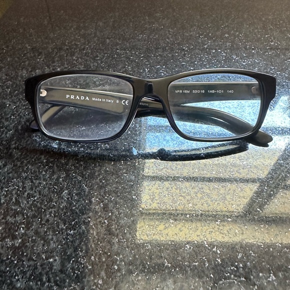 Prada Eyeglasses – Black Rectangular Frames – Made in Italy - Picture 1 of 6